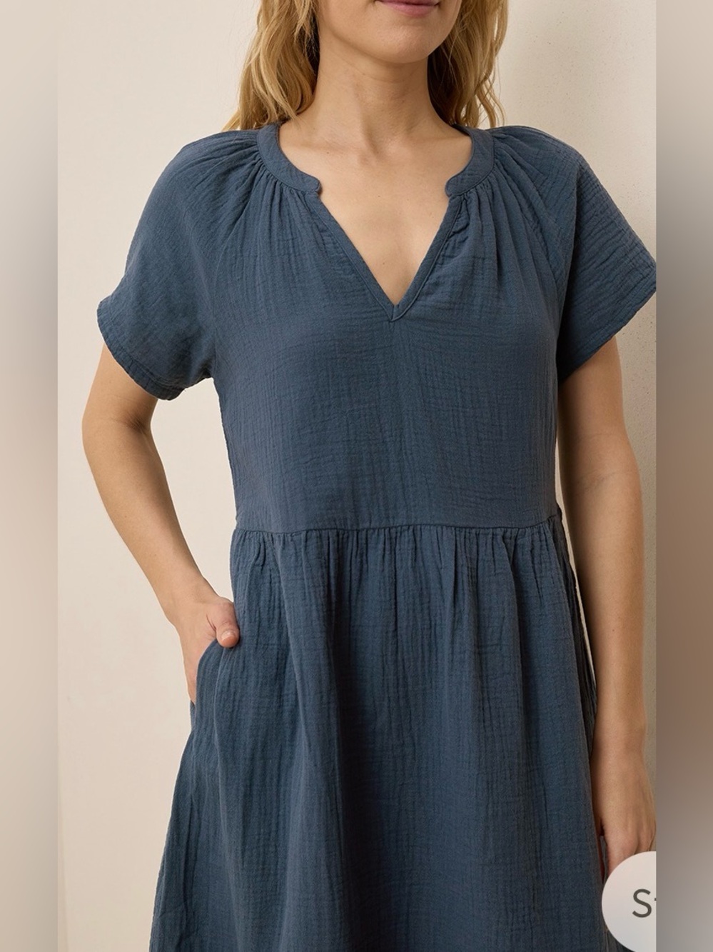 Pact Women's Coastal Double Gauze Breezy Dress 100% Organic Cottons size medium - Picture 2 of 6
